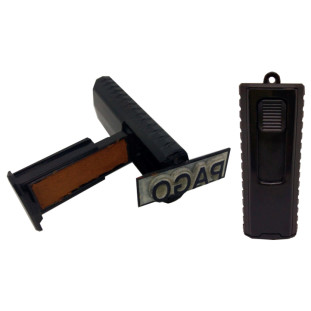 Carimbos Automáticos Pocket Preto - PAGO c/ tinta preta